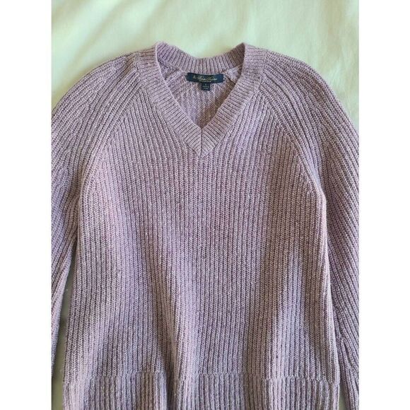 Brooks Brothers Pullover Sweater Womens‎ Small Purple Ribbed V-Neck Italian Yarn - Picture 4 of 8